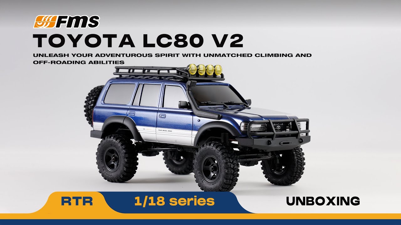 1:18 LC80 RC Land Cruiser Crawler | 2-Speed & Lights | FMS Hobby