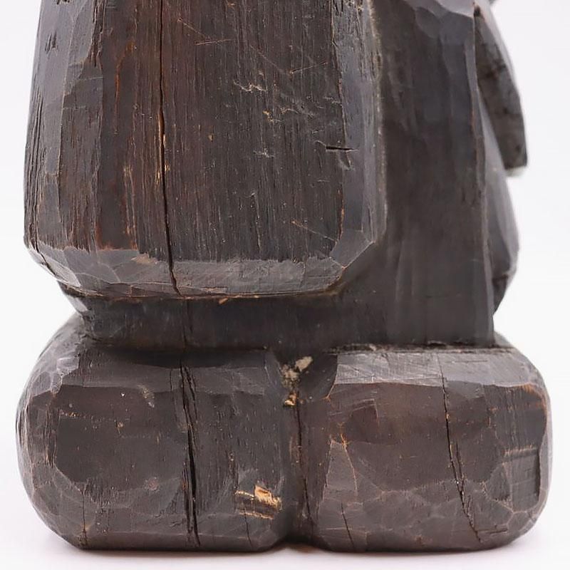 木彫り 大黒天 大正時代 置物 13×12×20.5cm