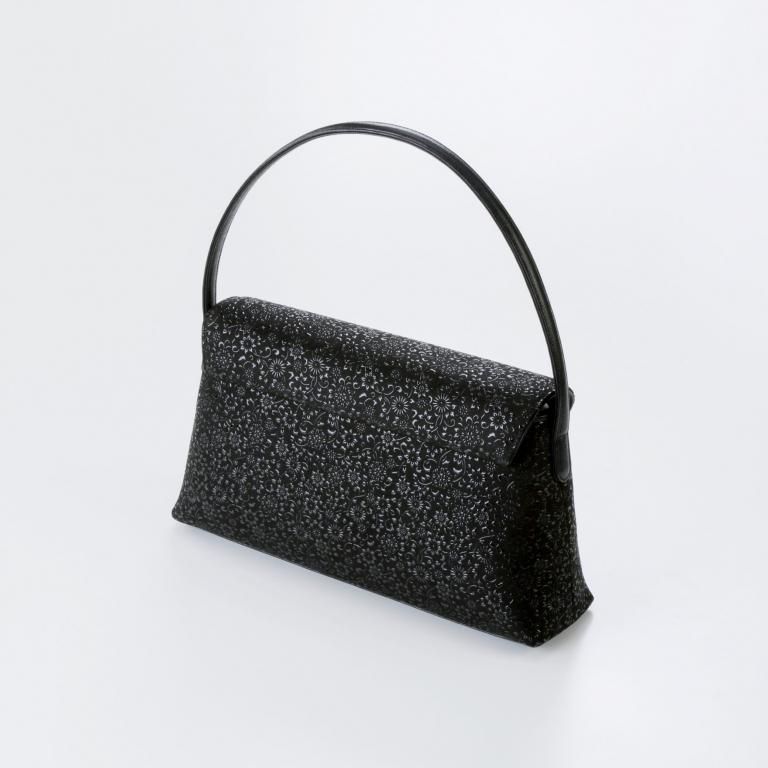 良品】印傳屋 フォーマルバッグ ブラックフォーマル ペイズリー柄 冠婚