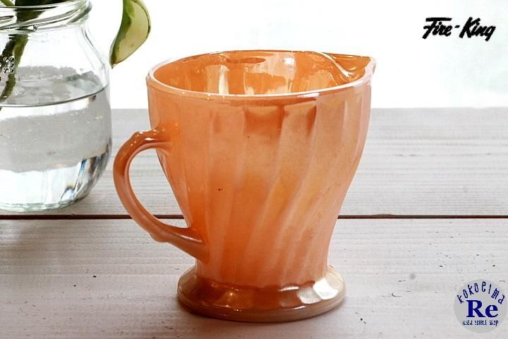 FireKingファイヤーキング◇ピーチラスタ―◇ミルクピッチャー◇ANCHOR