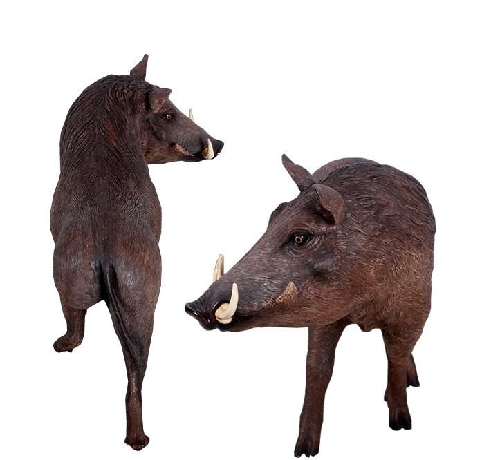 猪☆アフリカ産イボイノシシのビッグオブジェ 123cm☆等身大フィギュア