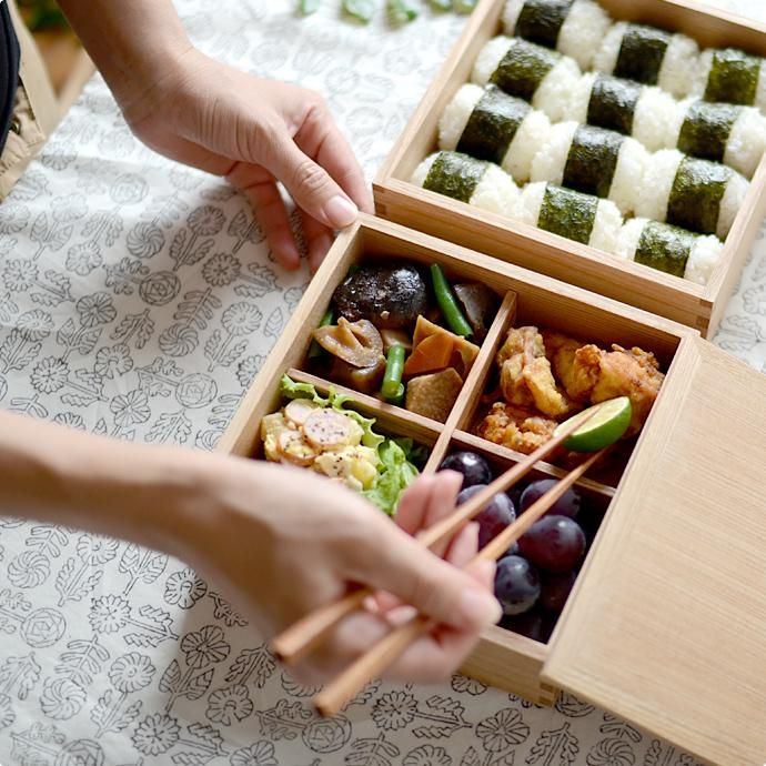 松屋漆器店 | 白木塗タモ［6寸］三段重箱(ナチュラル) - ハシュケ