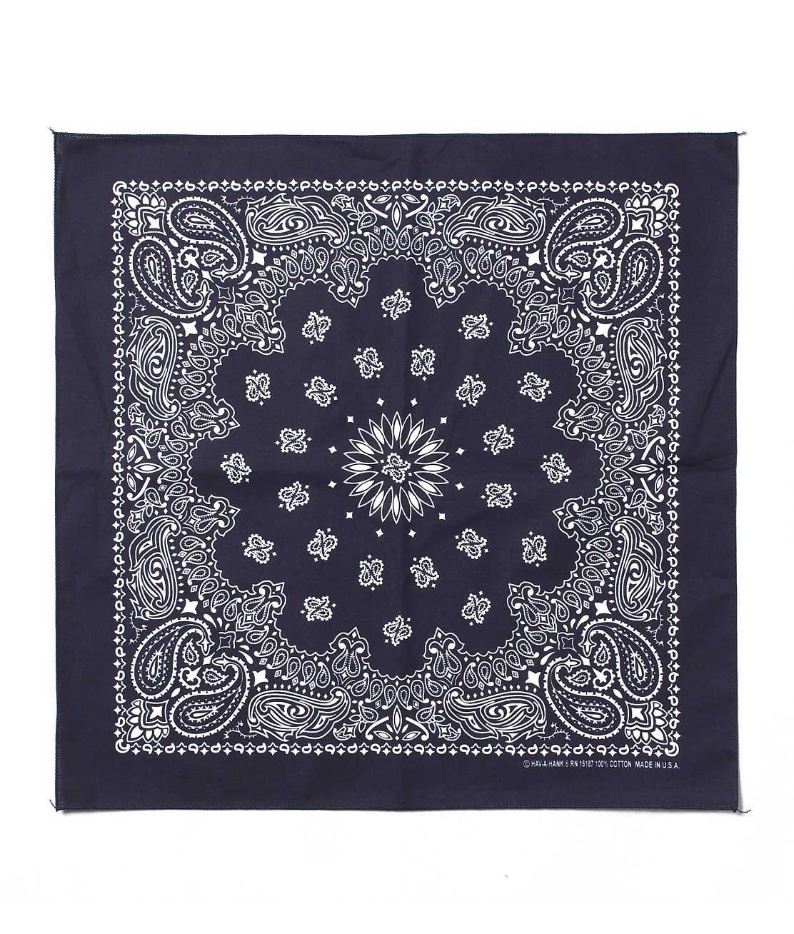 HAV-A-HANK】22inch BANDANA - NAVY バンダナ MADE IN USA ネイビー