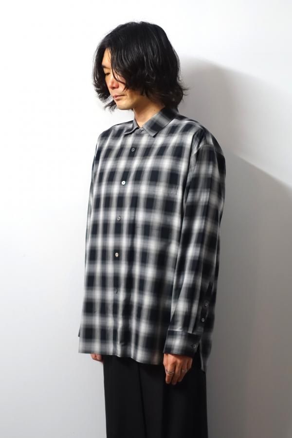 ssstein(シュタイン)/OVERSIZED DOWN PAT SHIRT/BLACK OMBRE 通販