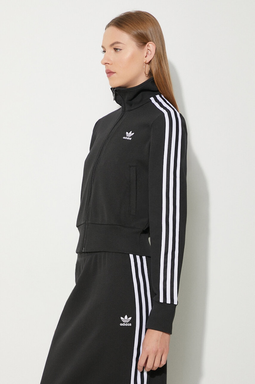 adidas Originals cotton sweatshirt Oversized Hoodie black color