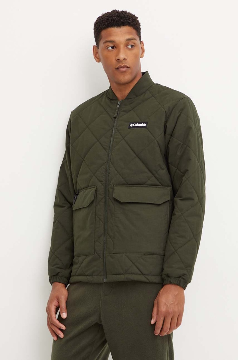 Columbia jacket Rad Padded men's green color 2071251 at PRM US