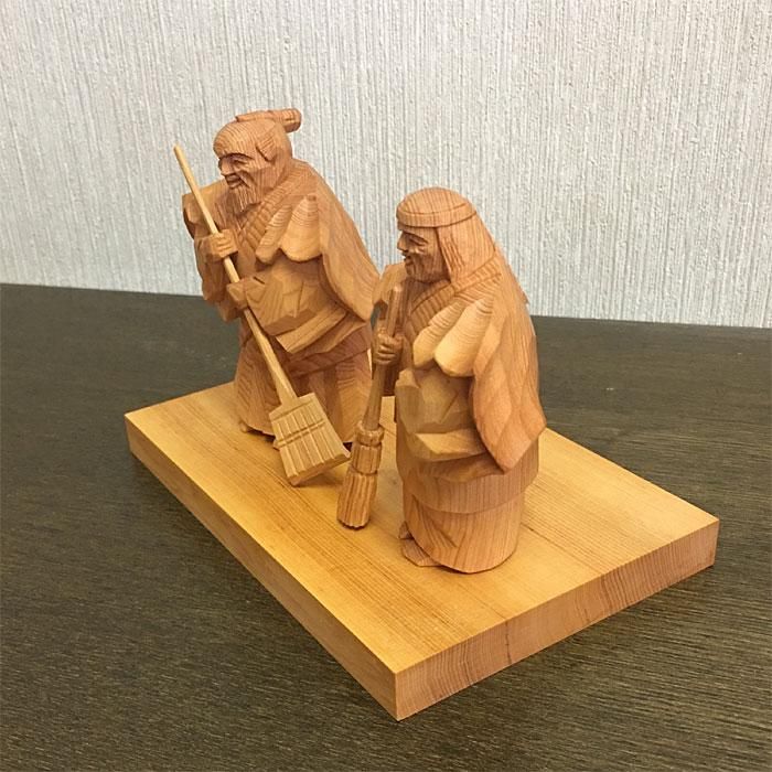 高砂人形 一位一刀彫 三寸 昌之作