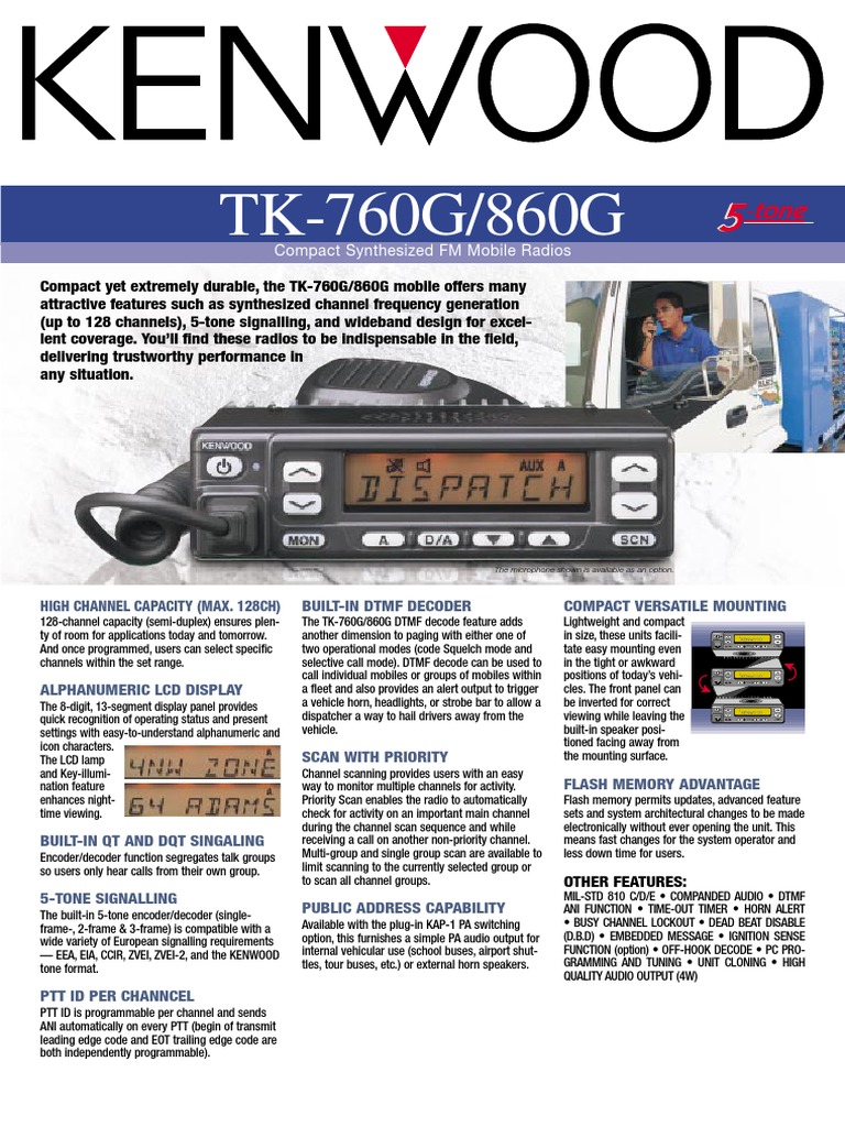 Kenwood TK-760G-860G Brochure PDF | PDF | Decibel | Hertz