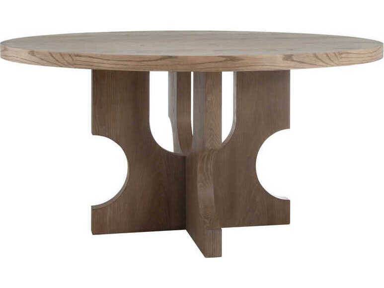 Gabby Sylvie Round Wood Cerused Natural Dining Table | GASCH175449