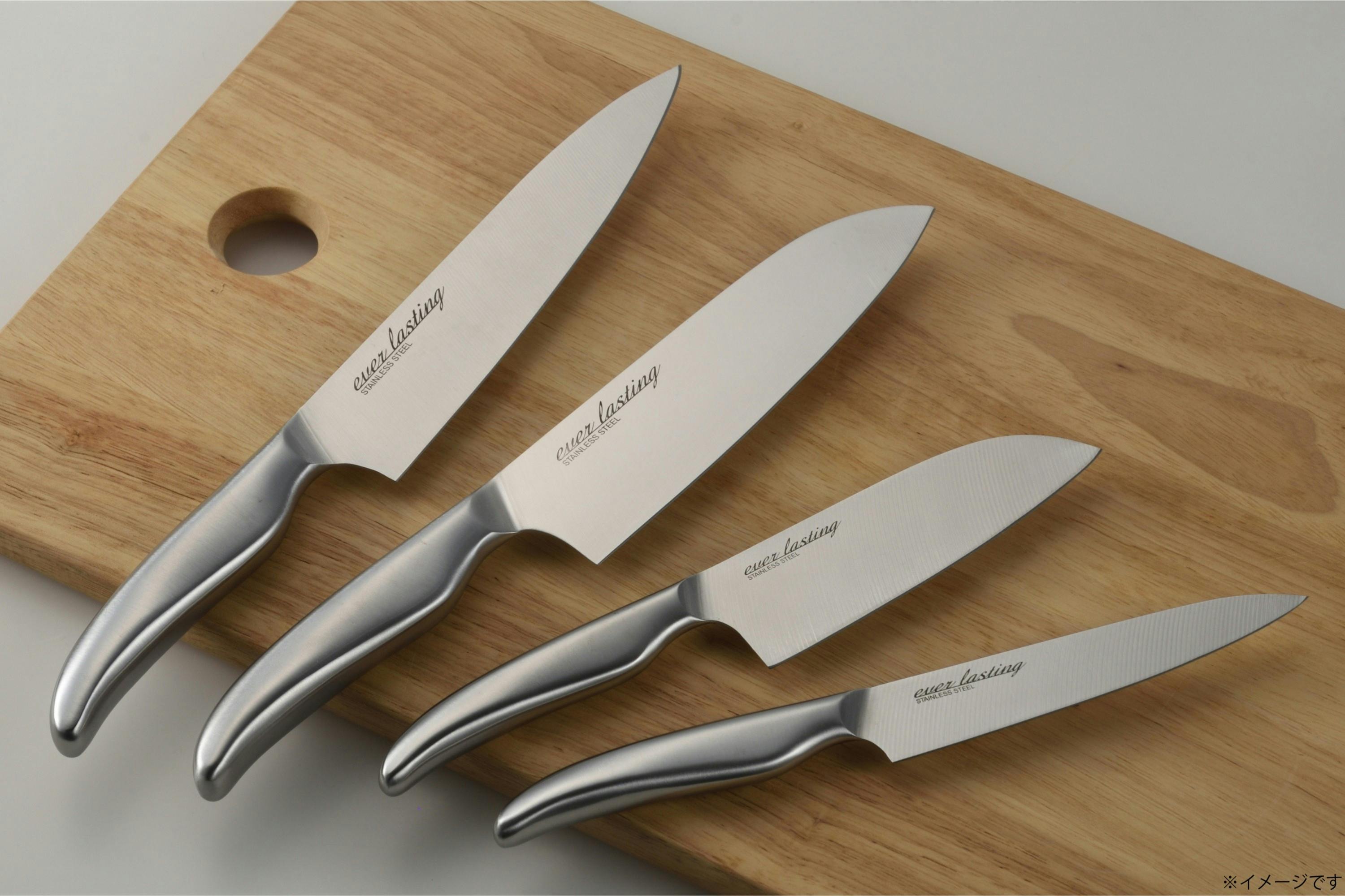 オールステンレス 三徳包丁 ナイフ 両刃 研ぎ直し可能 食洗機対応