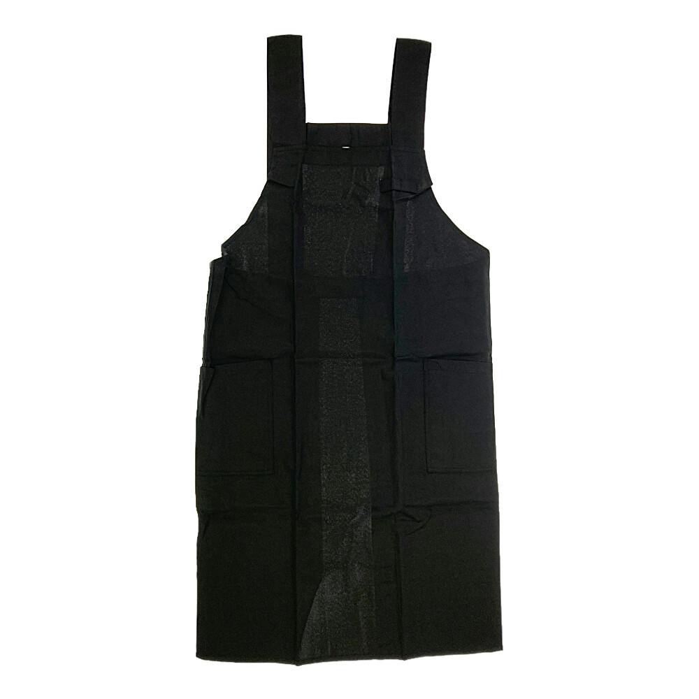 シンプルなH型エプロン 厚地ツイル ブラック | 作業着・作業服・安全靴