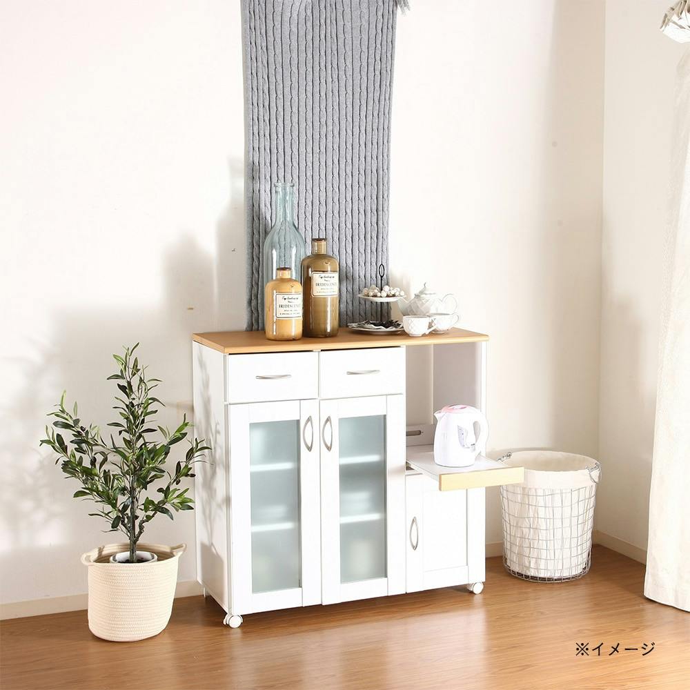 キッチンカウンター サージュ WH×NA 90幅【別送品】 | キッチン収納