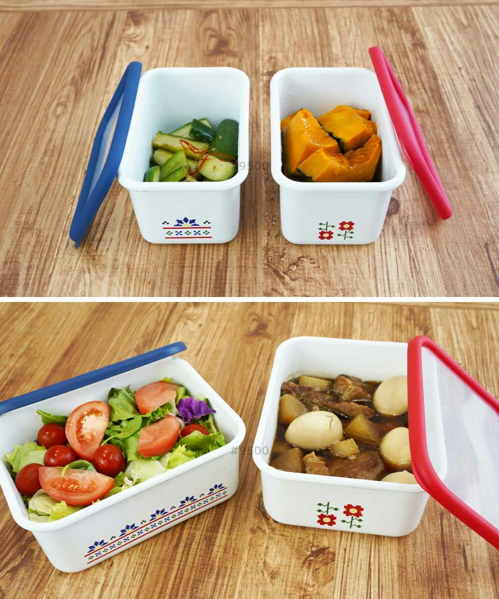 ミーサ ホーロー容器 浅型角容器S 0.45L 富士ホーロー MY-S【琺瑯