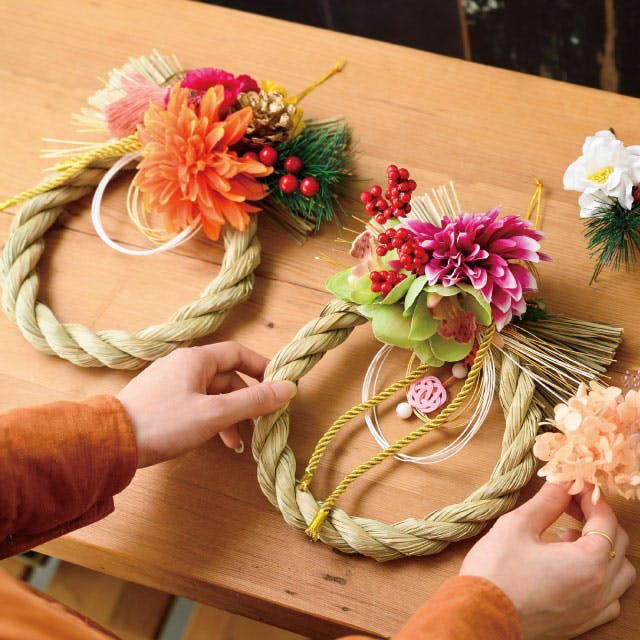 もにょ 【早割価格 】2021年✩.*˚ ドライフラワーいっぱい！ しめ縄 も