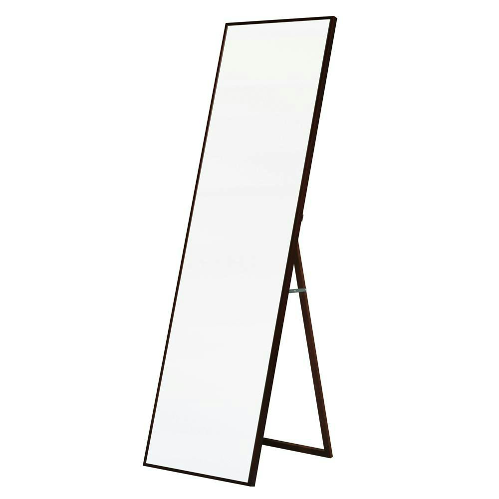 日本製】【細枠スタンドミラー (幅50×高さ160cm)(ブラウン/茶)】 天然