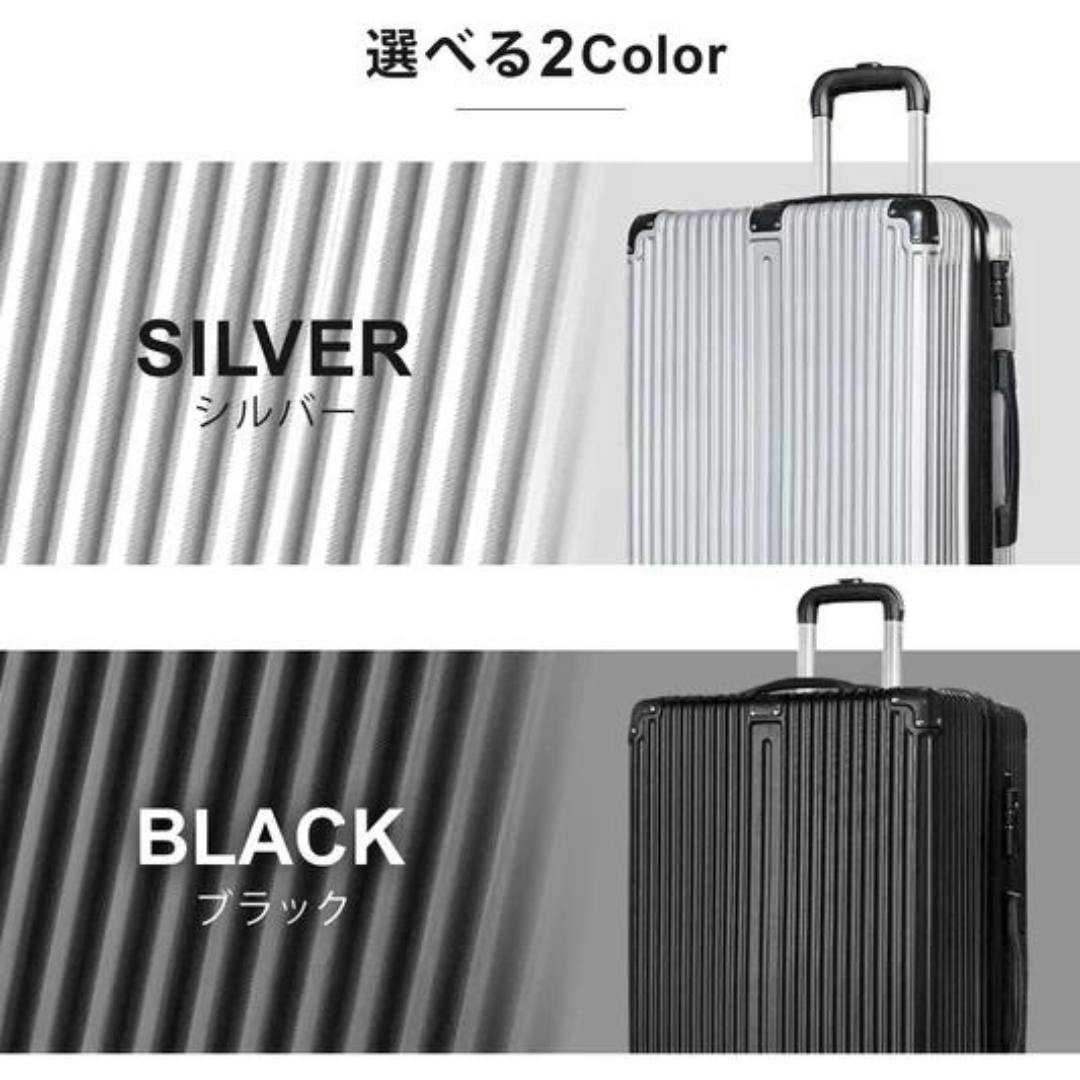 SunRuck ストッパー付 スーツケース Mサイズ 65L SR-DT065-SV シルバー