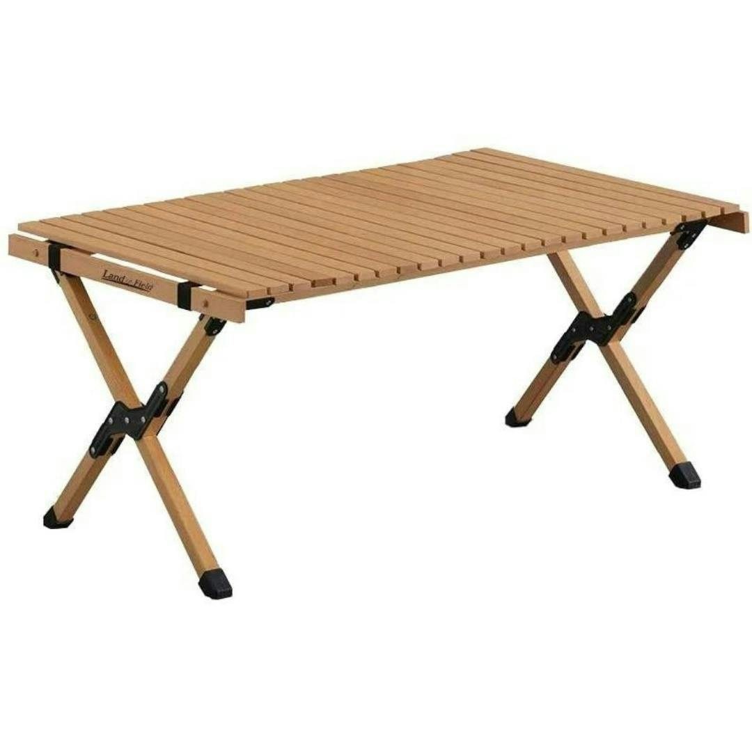 LandField ロールテーブル 90×60cm LF-LT090 木製 ウッド 折りたたみ