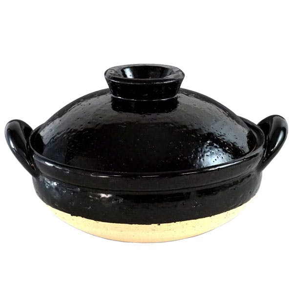 長谷園 ヘルシー蒸し鍋 中 27cm 白 黒 直火専用 長谷製陶【2～4人用