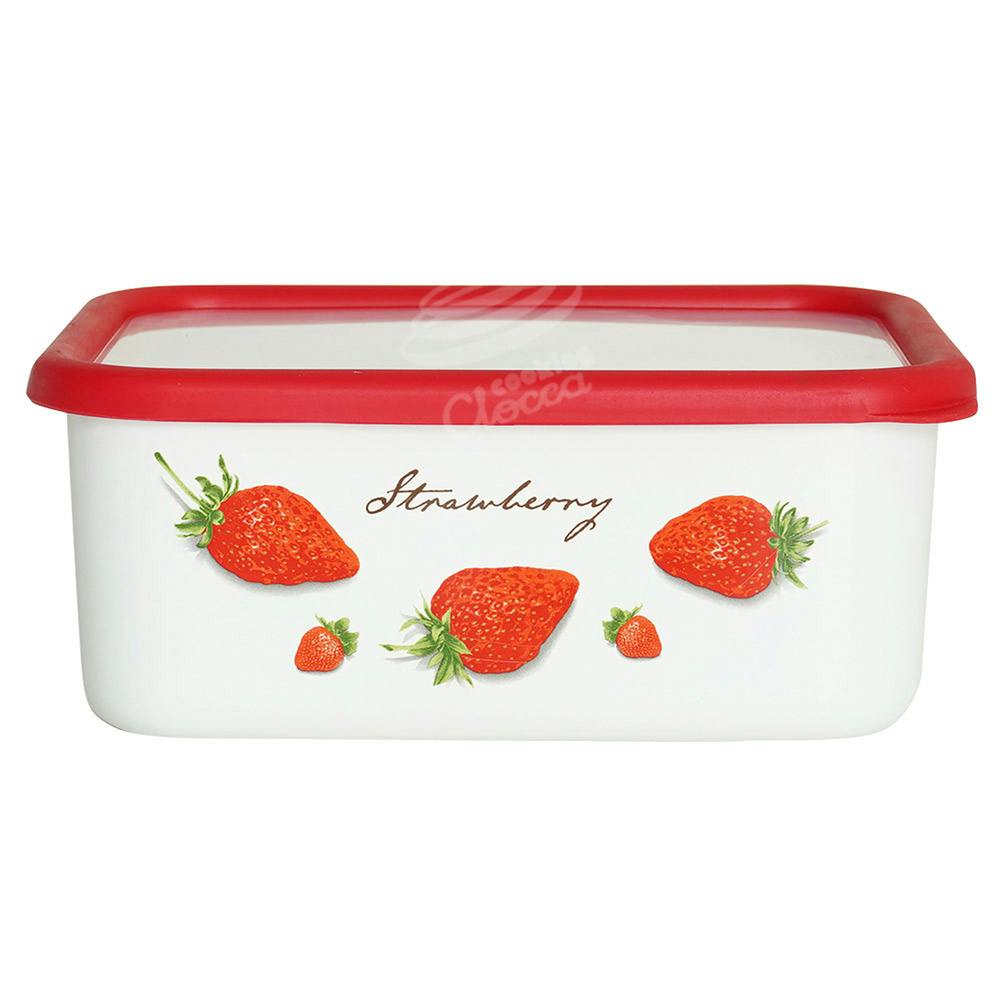 富士ホーロー ストロベリーシリーズ 深型角容器 L STB-DL【ホーロー
