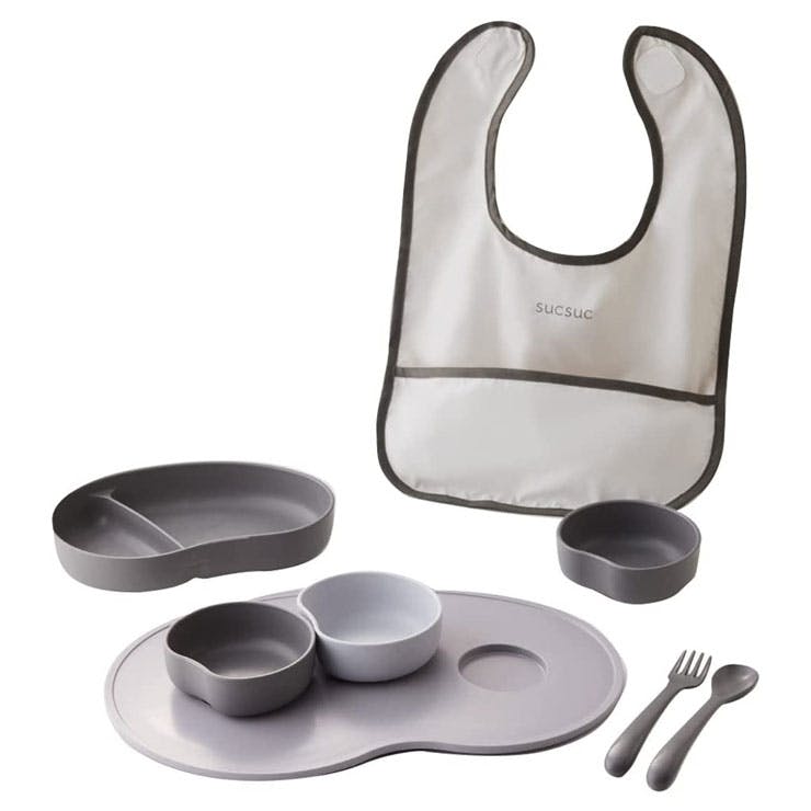 SUCSUC スクスク 子供用食器 ギフトセット 7PC スタイ付き 逸品社