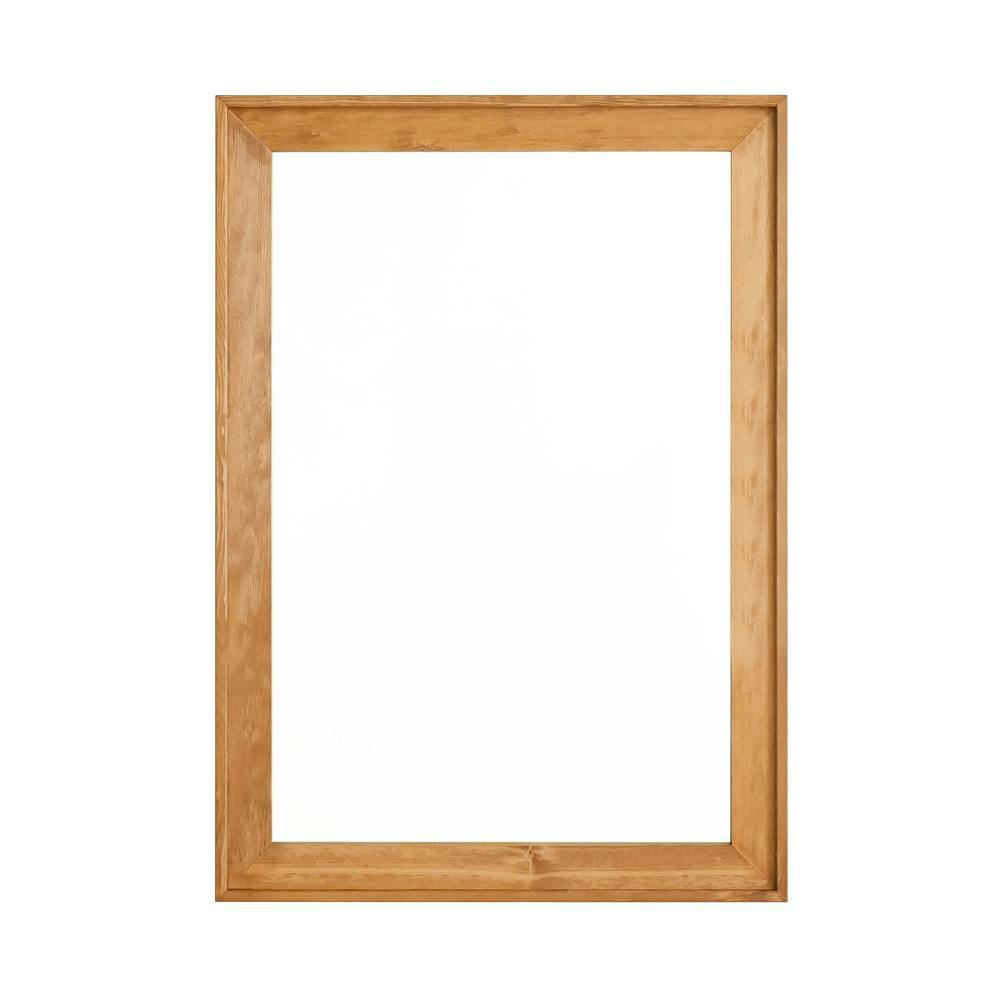 L型フレームウォールミラー(730×1030)(ハニーブラウン)】鏡 かがみ