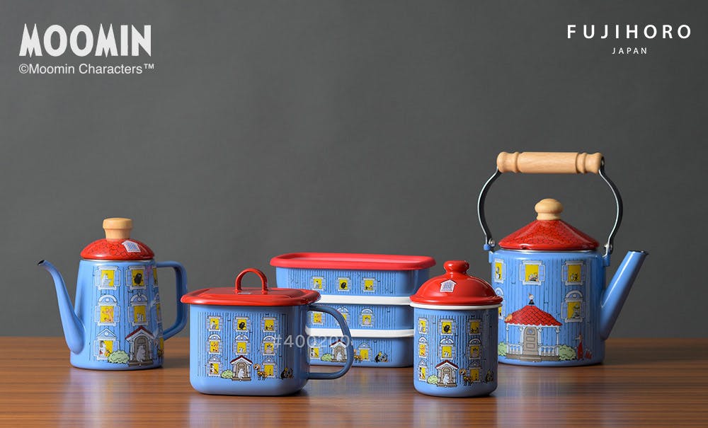 ムーミンハウス ホーロー容器 浅型角容器 M 3点セット 富士ホーロー