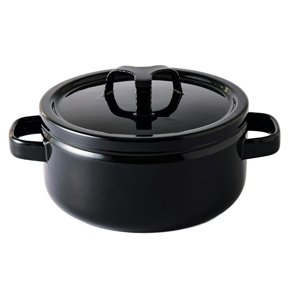 富士ホーロー 匠シリーズ 両手鍋 20cm 3L 浅型 ホーロー フタ付き ガス