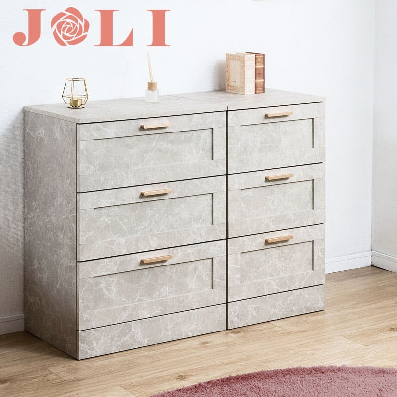 JOLI】使いやすい深さの枠組デザイン 3段 チェスト 全段スライドレール