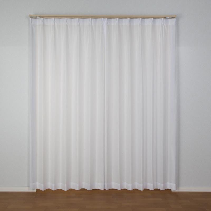 防汚 レースカーテン エクセルレース ホワイト 200×218cm 1枚入