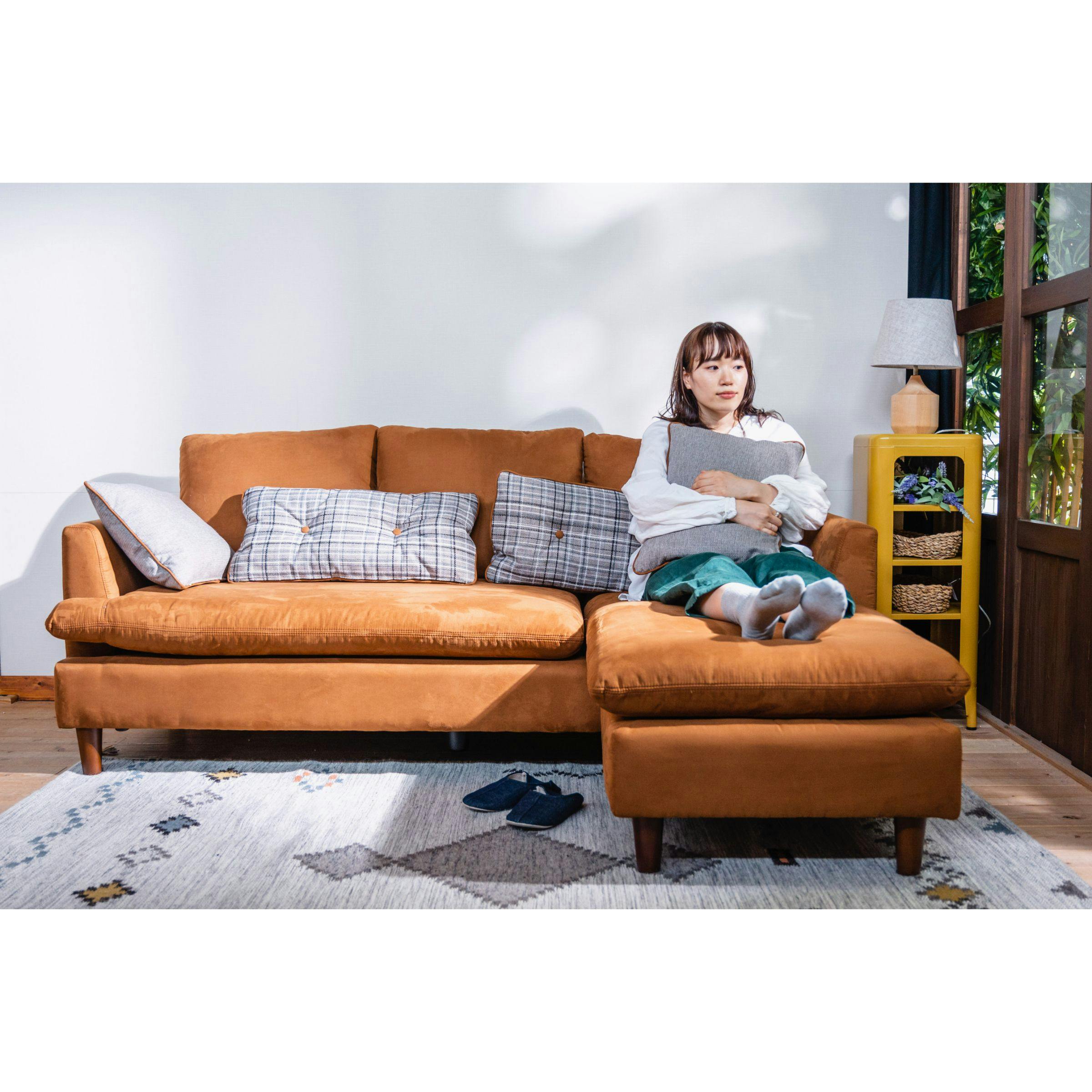 nora. ソファ アナベル BR ブラウン 3人掛け ソファー おしゃれ カウチ