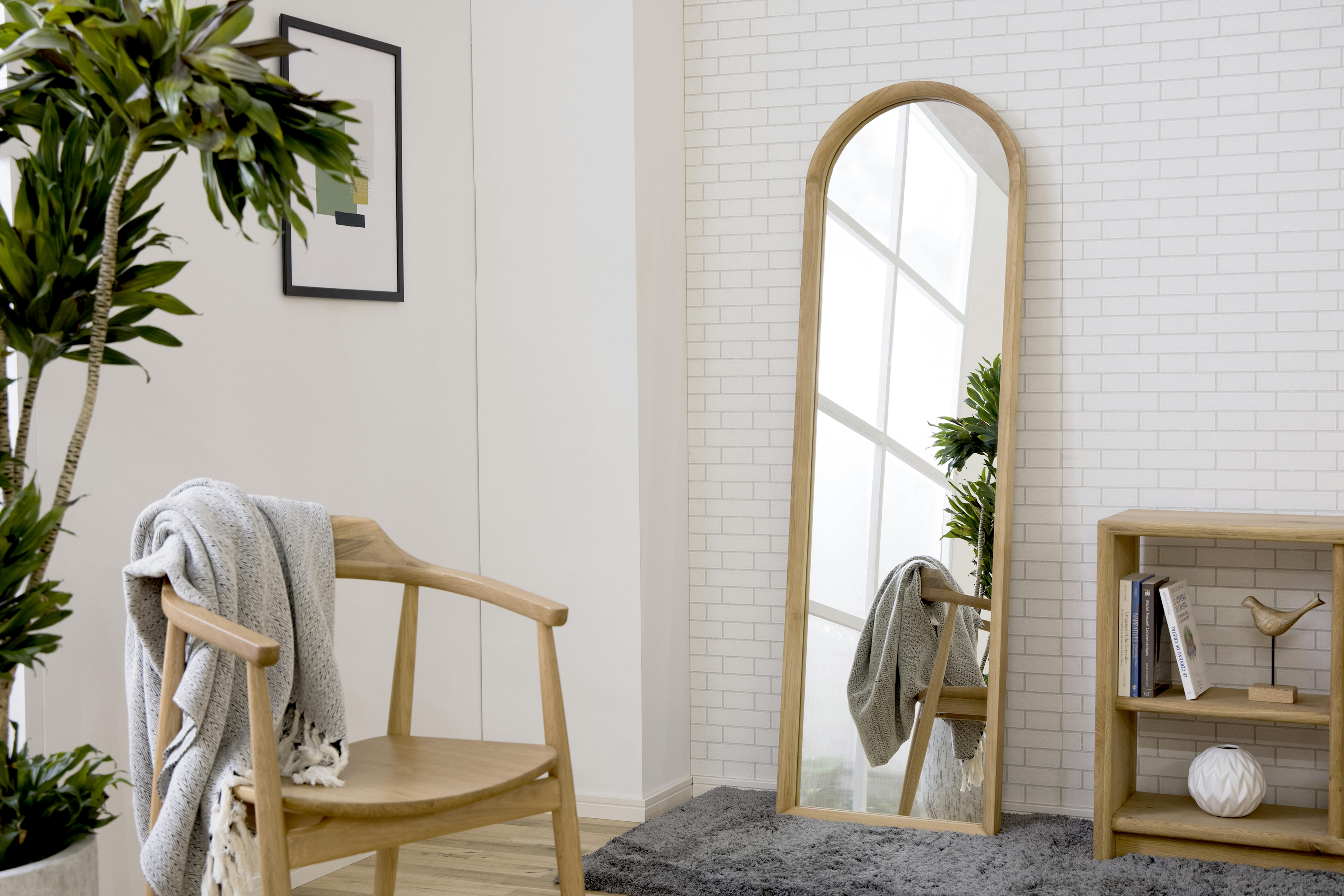 RELAXFORM Living ミラー リープ ナチュラル チーク材 無垢材 ミラー