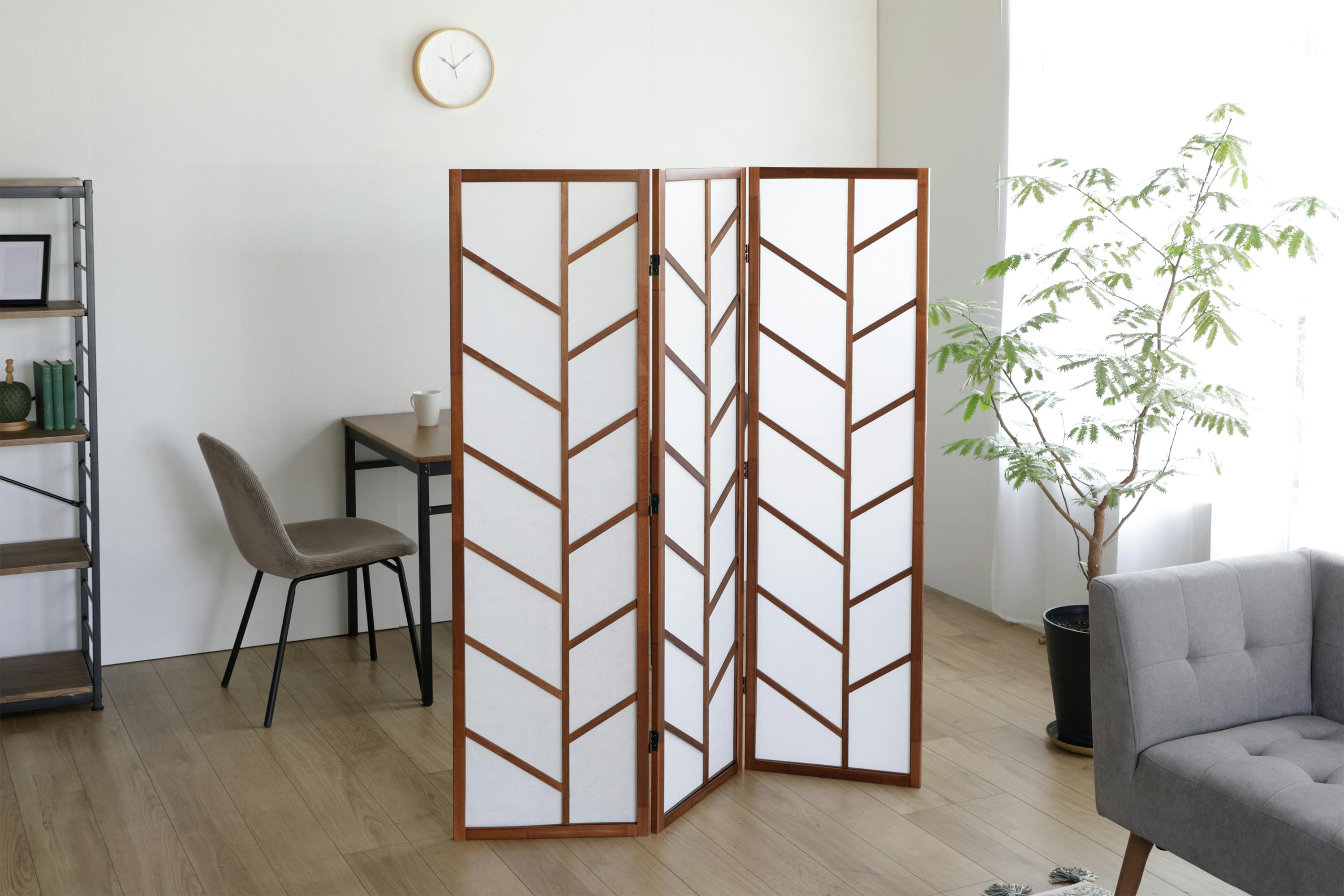 KOEKI 弘益 UTILITY JP-Y300-3(BR) 衝立3連 44×2×150×3枚 折畳時：44