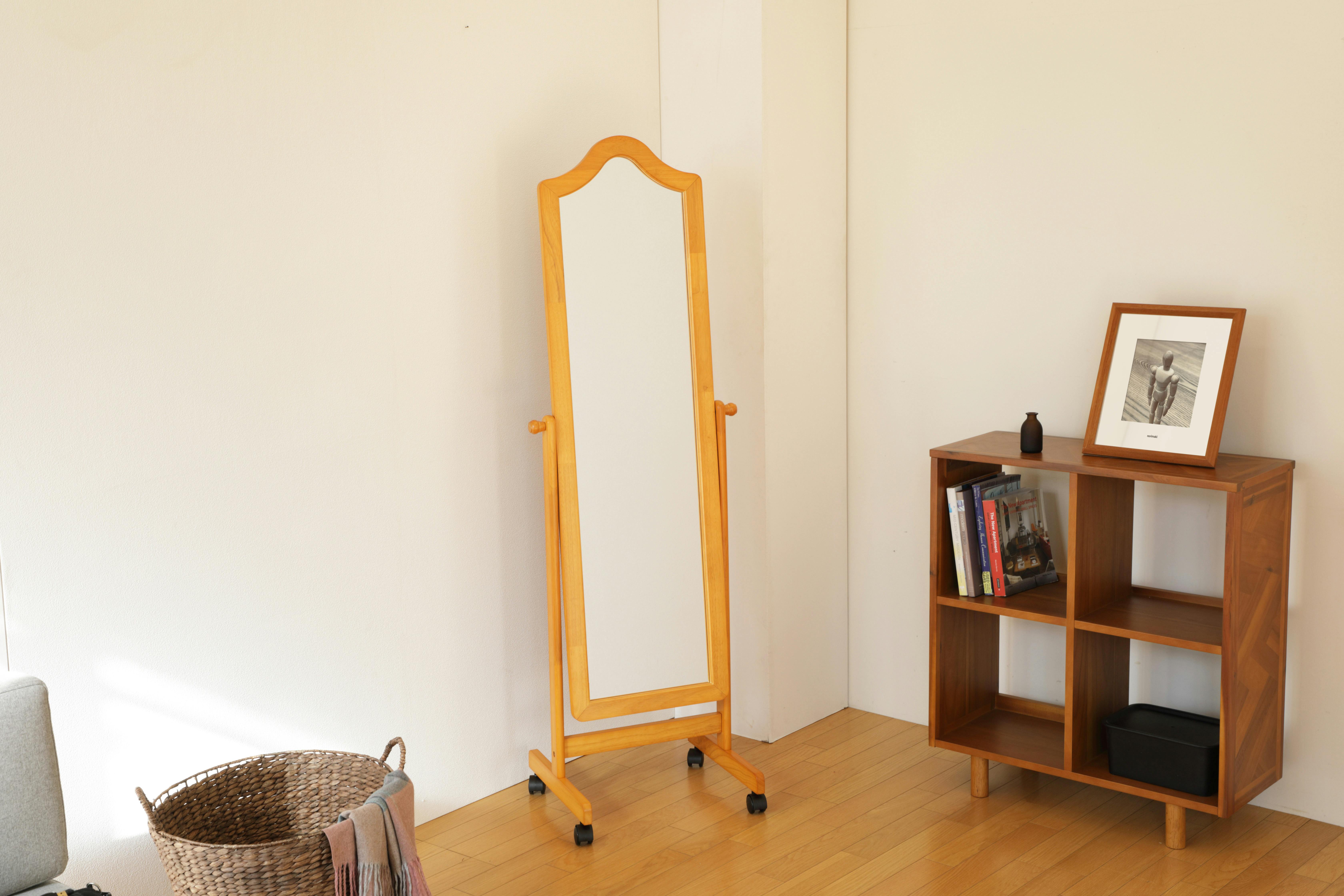 KOEKI 弘益 UTILITY P-121 木製スタンドミラー 49.5×39.5×15.1 鏡