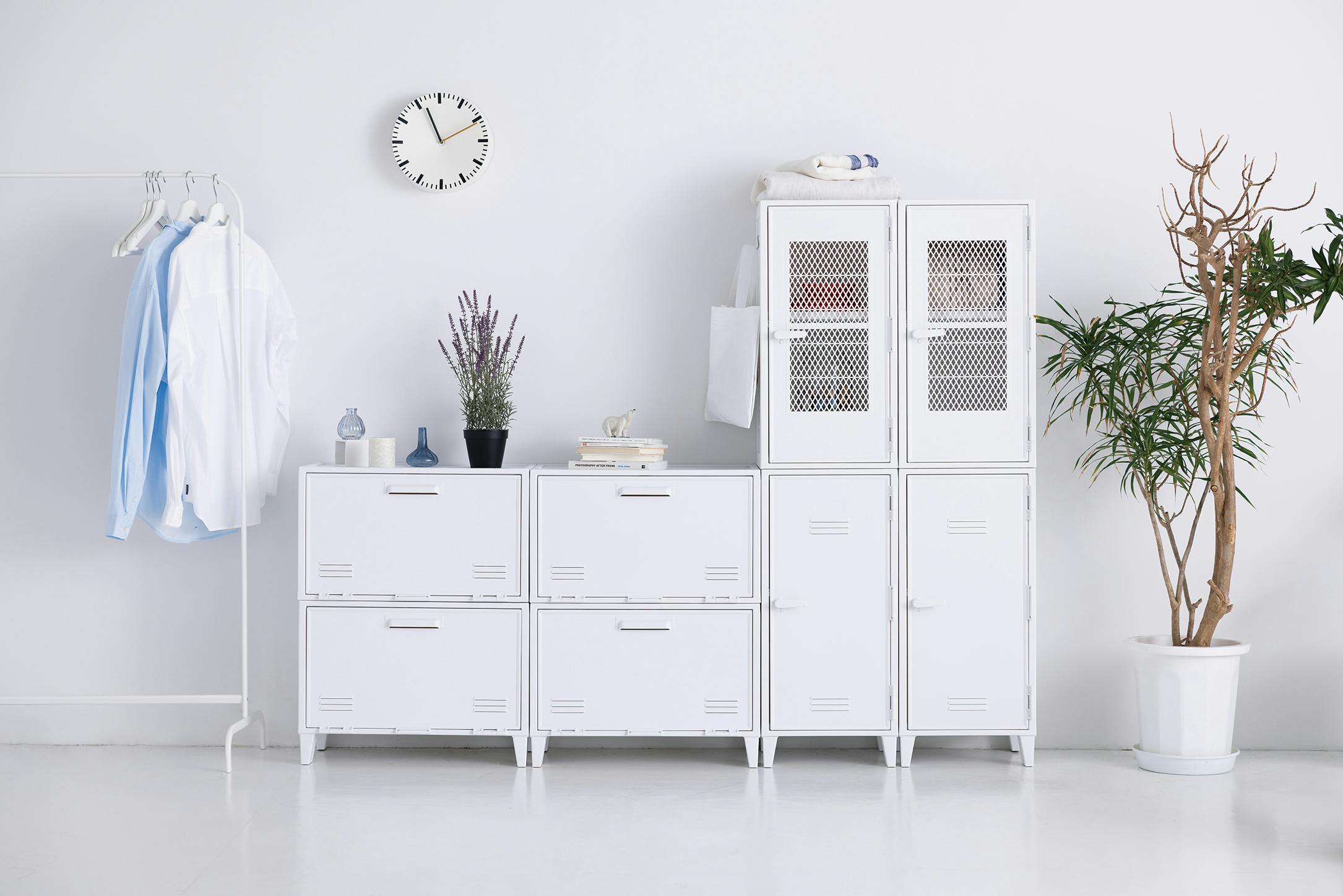 フィッツ ペグキャビネット ホワイト 2個セット インテリア 扉式