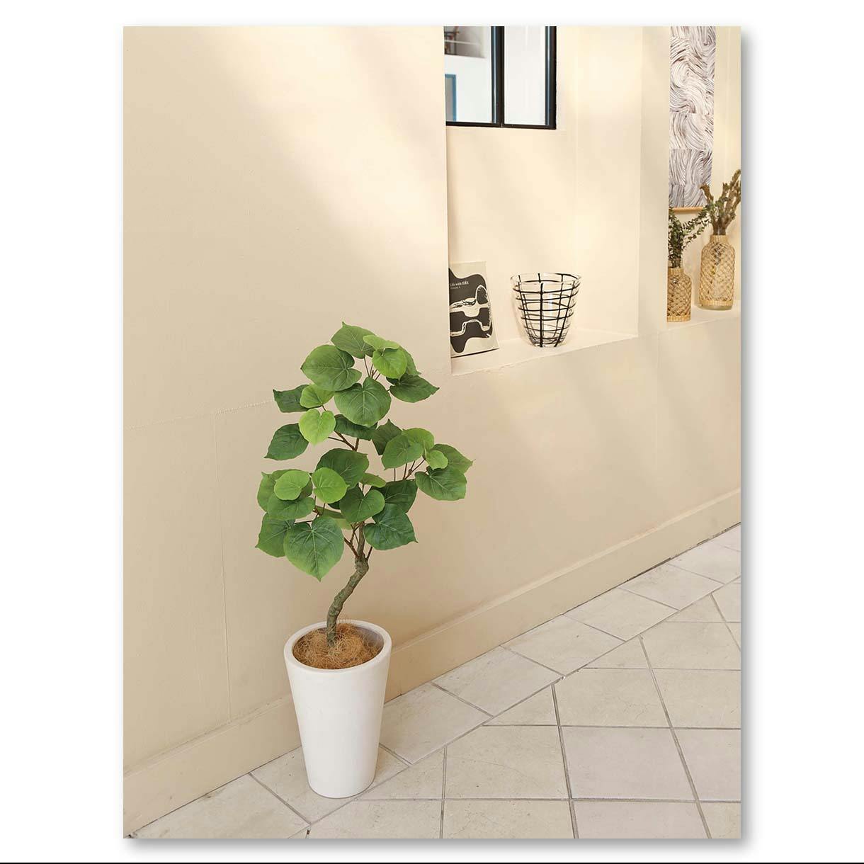 GREEN COFFRET ウンベラータスモールリーフ90cm 人工観葉植物 フェイク