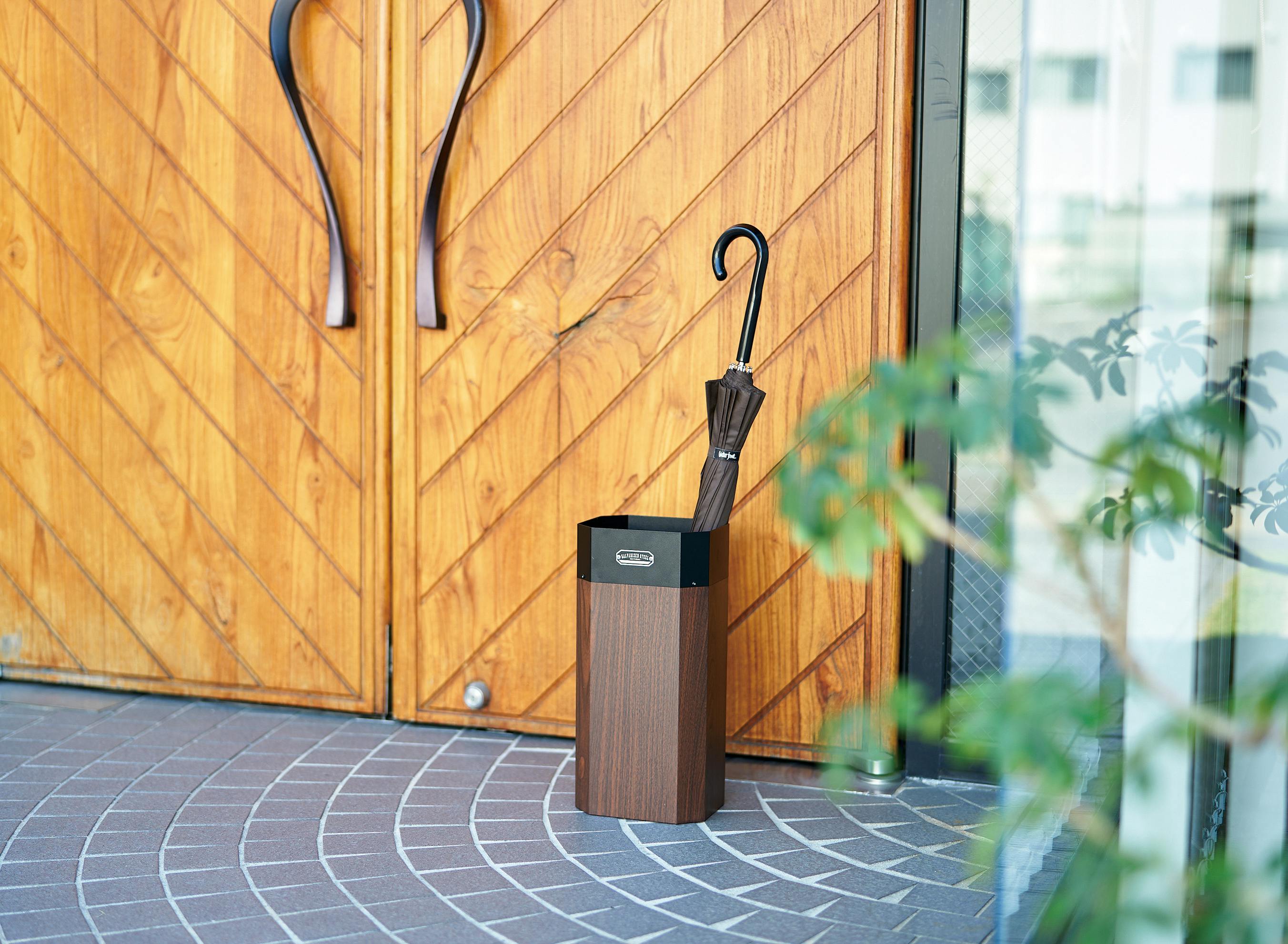 セトクラフト 傘立て(GALVA)ブラック＆ウォールナット S23-0621