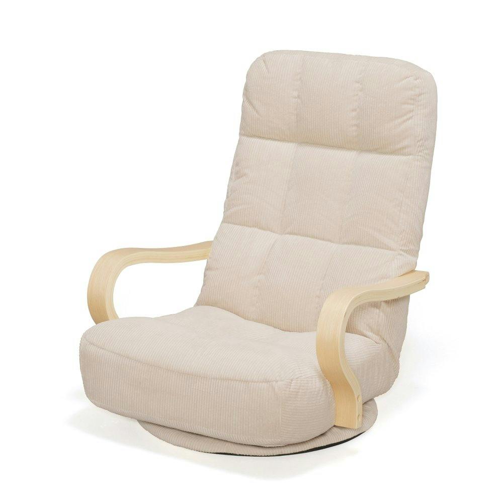 アイリスオーヤマ ウッドアームチェア 回転タイプ WAC-K ベージュ