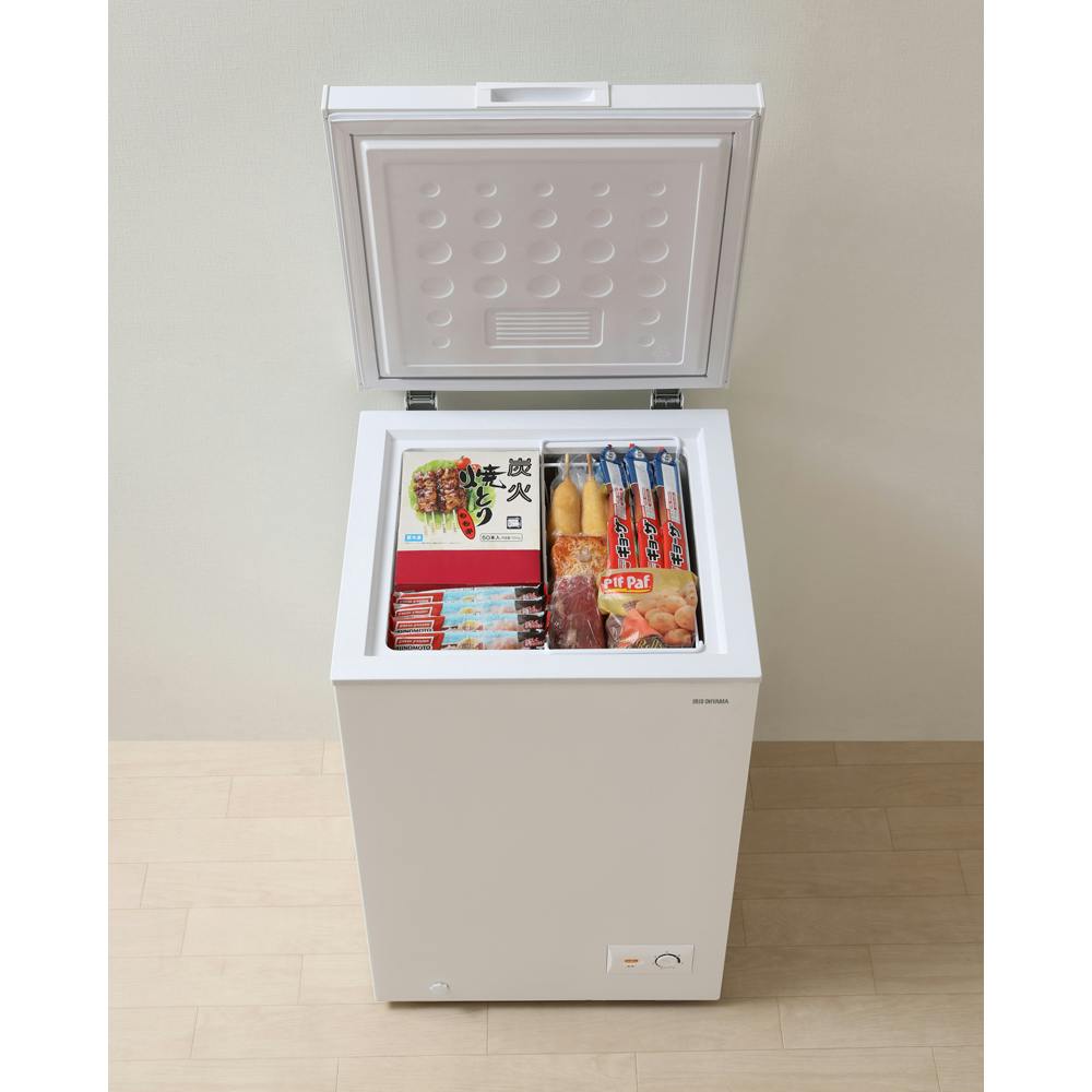 アイリスオーヤマ 上開き式冷凍庫 100L ICSD-10C-W ホワイト 冷蔵庫