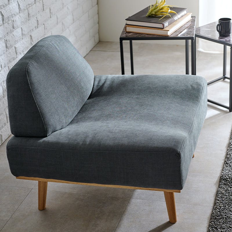 1人掛けソファ ダークグレー (GCO3 DGY) コーデュロイ生地のコンパクト