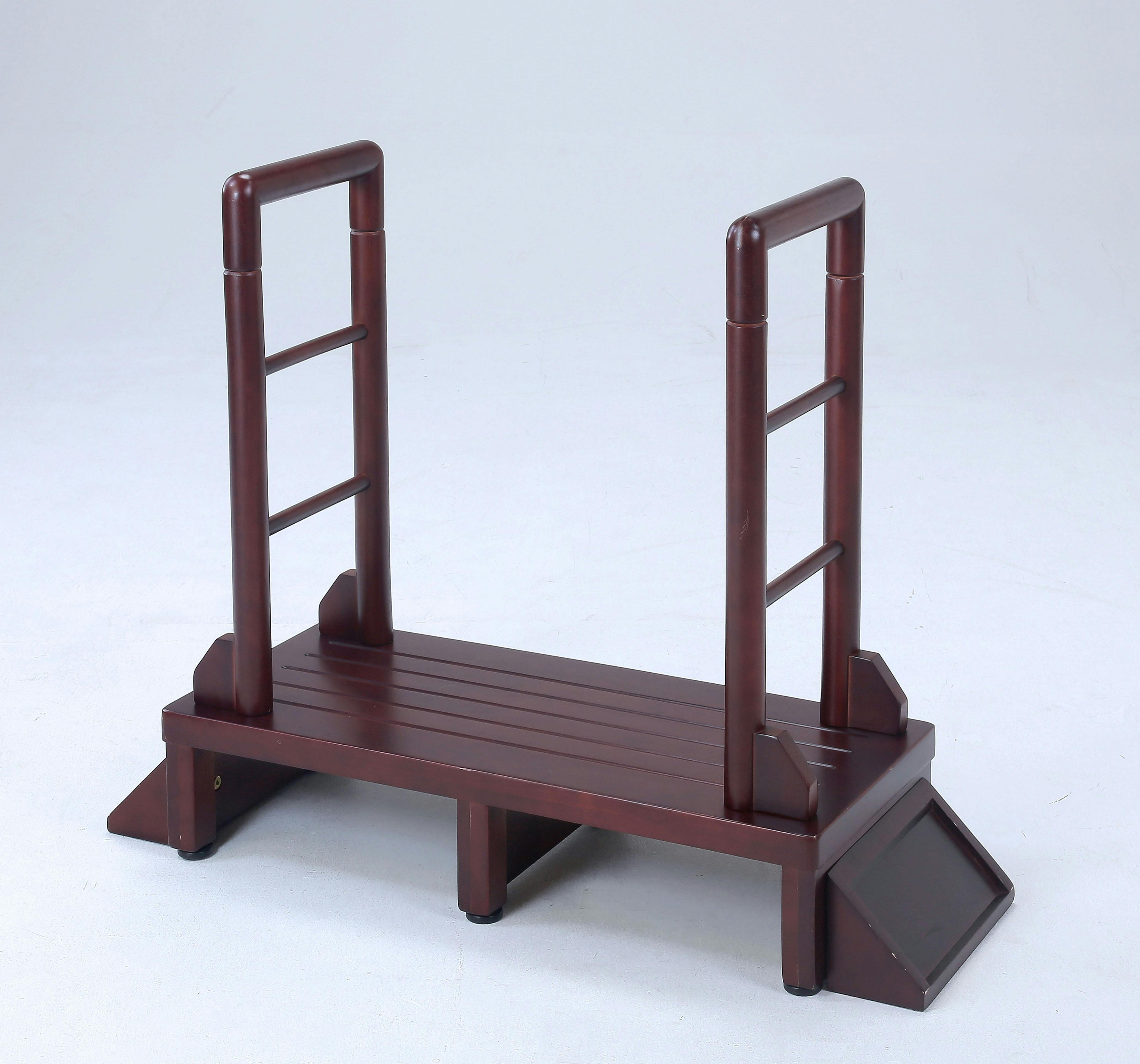 タック Vita 両手すり付き玄関台 80cm ダークブラウン 踏み台 サポート