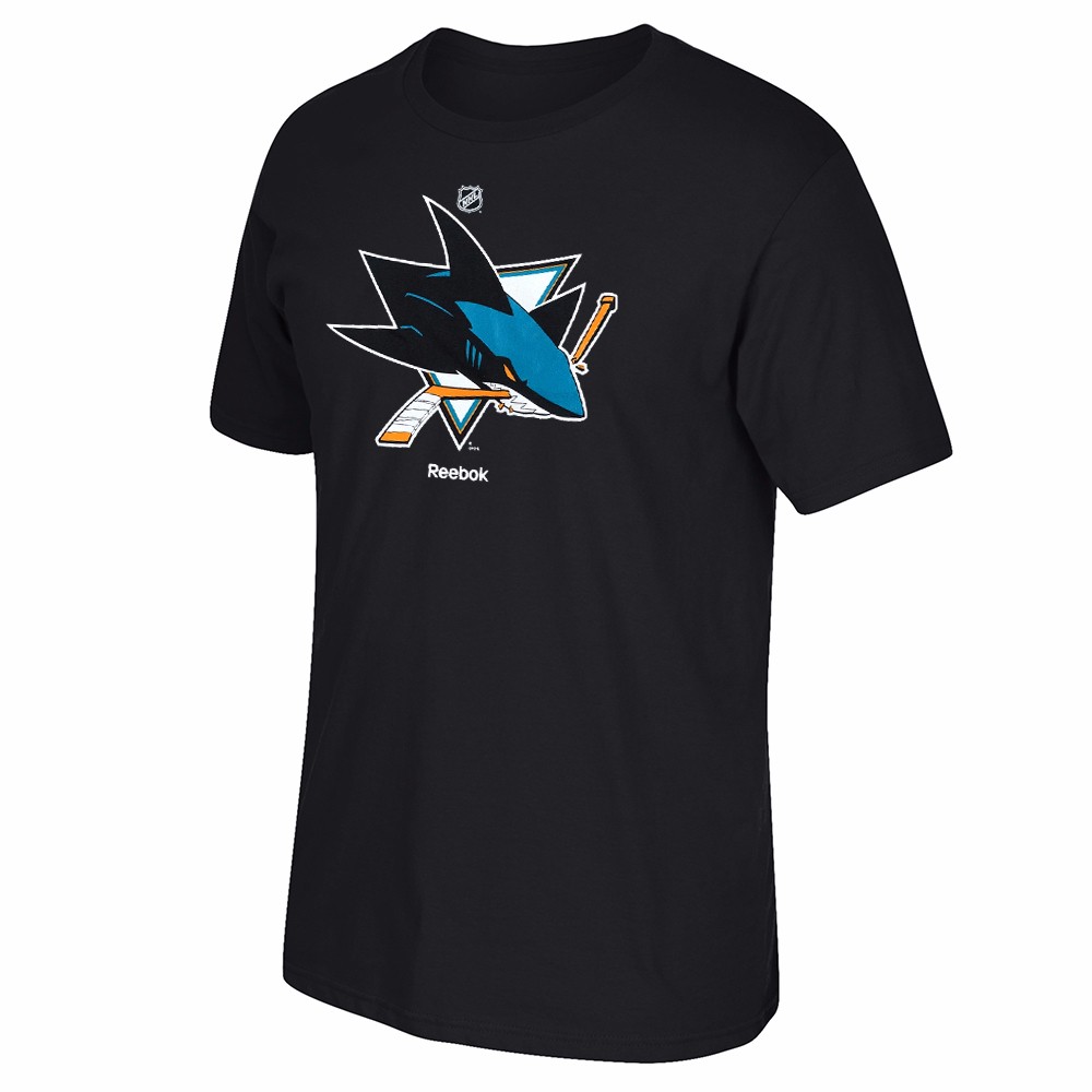 San Jose Sharks Reebok 'Jersey Crest' Primary Team Logo Black T