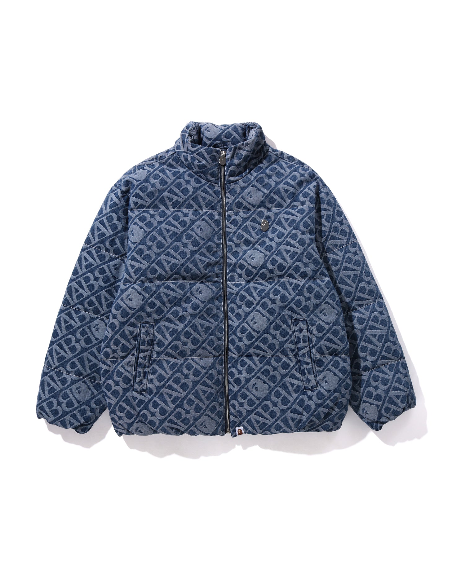 A BATHING APE® Denim Monogram Puffer Down Jacket | Bape official