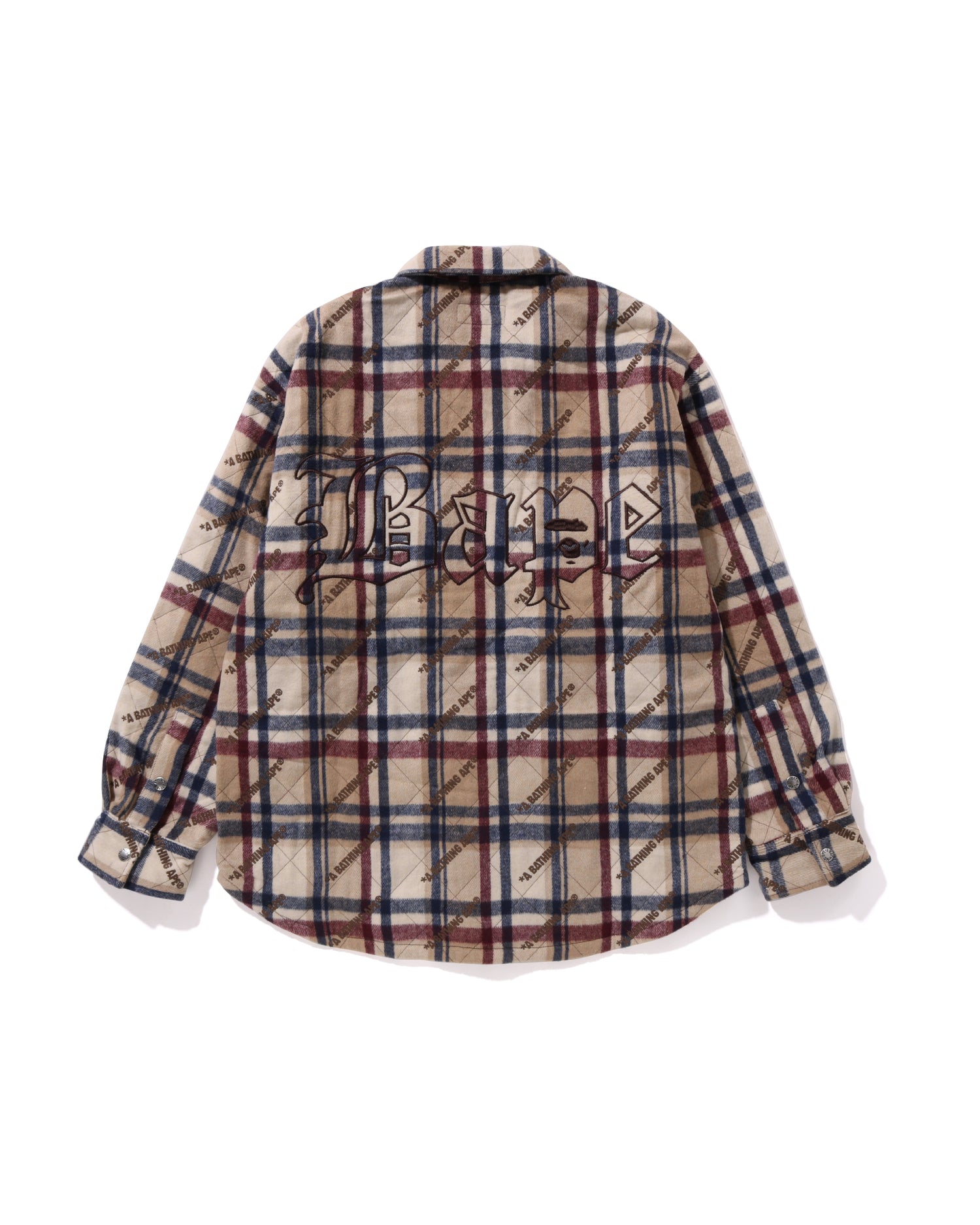 A BATHING APE® A Bathing Ape Logo Check Pattern Padded Flannel