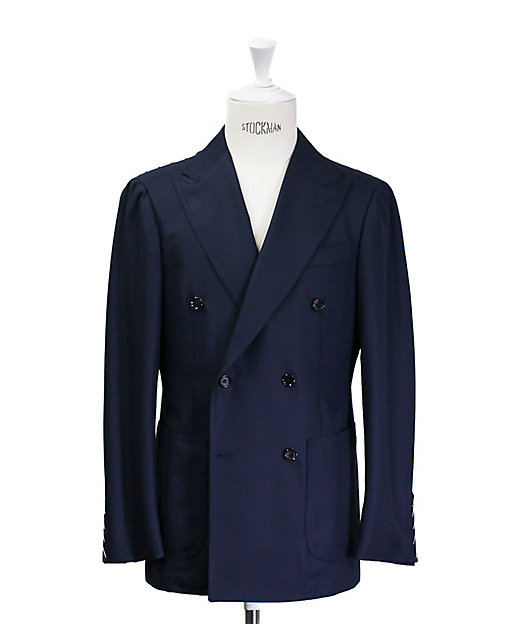 スーパー160's 4プライ マットウーステッド ネイビーダブルブレス