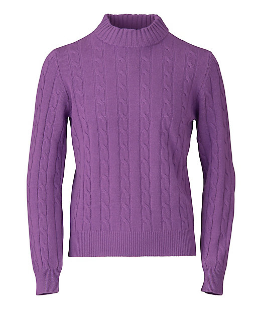 ケーブル編みモックネックニット EC24F／S／277501RM