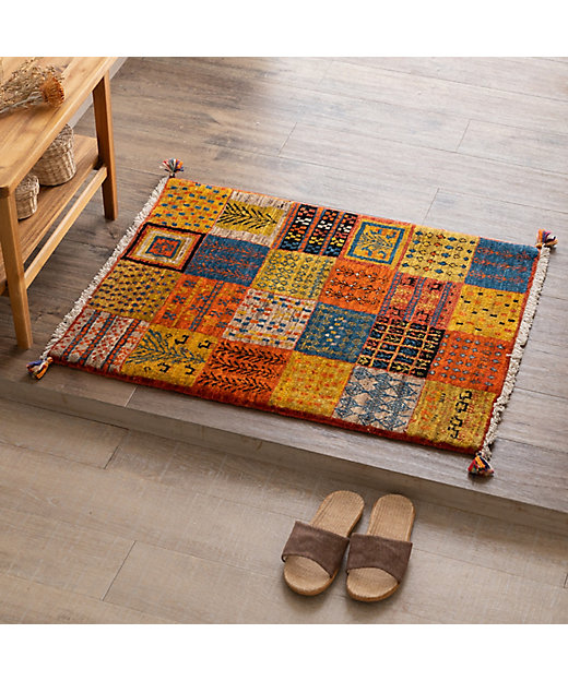 ☆ペルシャ手織りリーズバフトギャッベ 玄関マットMサイズ 4 | 三越