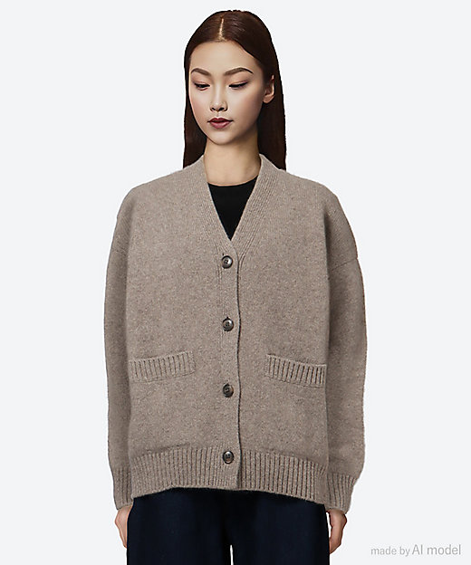 5G天竺モンゴルヤク Vネックカーディガン | SLOANE (Women