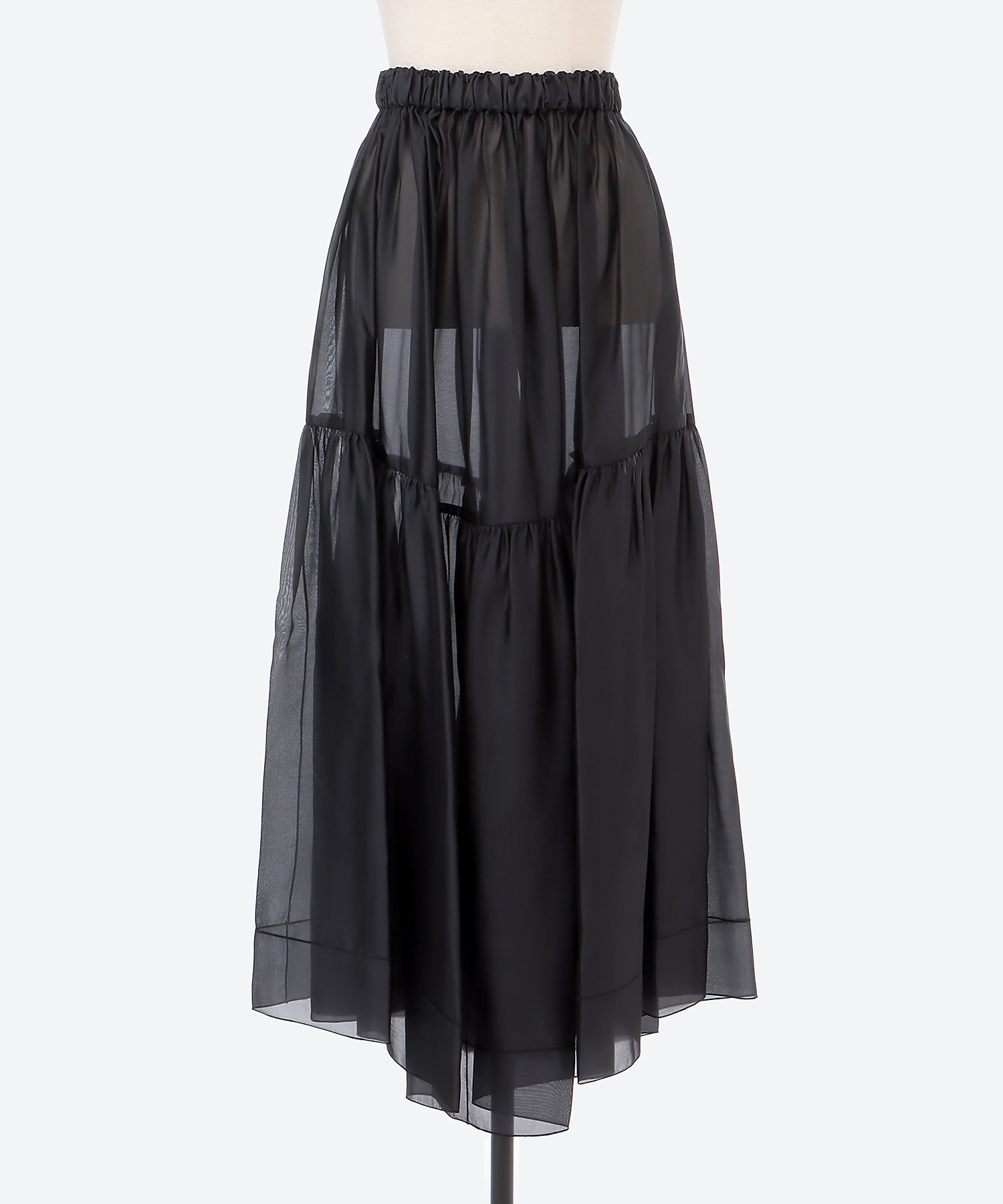 シルクギャザーロングスカート 7924－230－0405 | BLAMINK