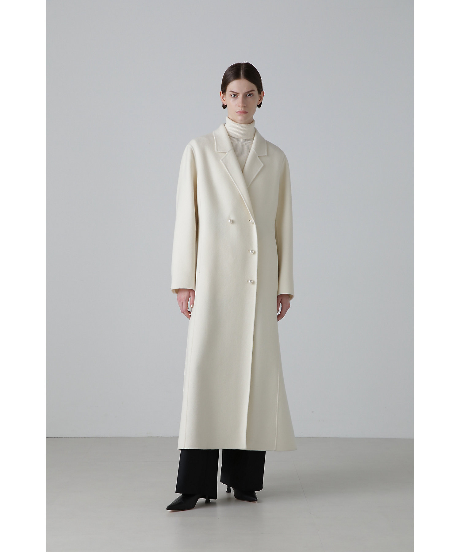 ◇ソリッドウールリバーロングコート（5314252902） | ADORE