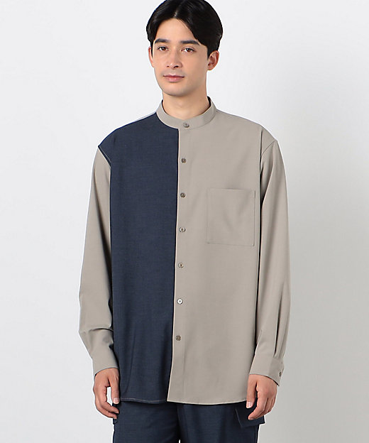 ウールライク バイカラー シャツ（長袖）（4730II07） | COMME